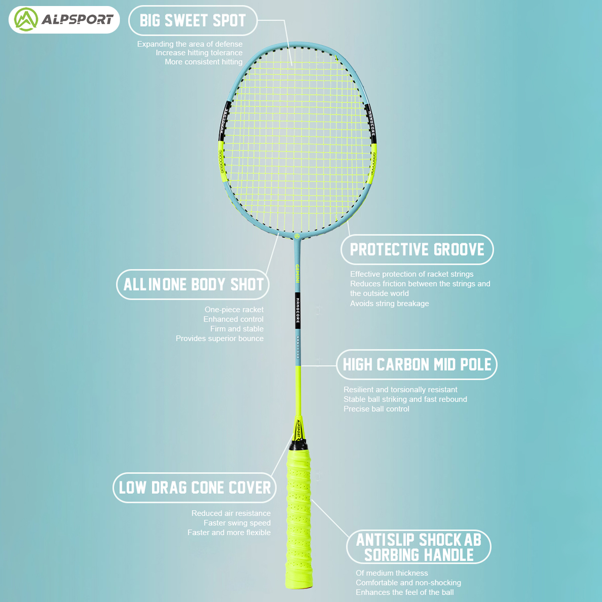 ALP SZZ ไม้แบดมินตันมืออาชีพ U - Badminton Raket บทวิจารณ์และราคา